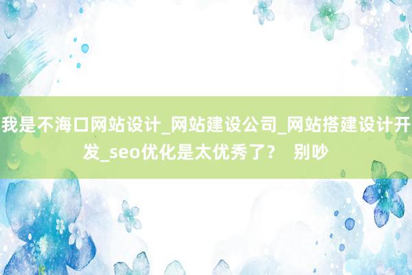我是不海口网站设计_网站建设公司_网站搭建设计开发_seo优化是太优秀了? 别吵